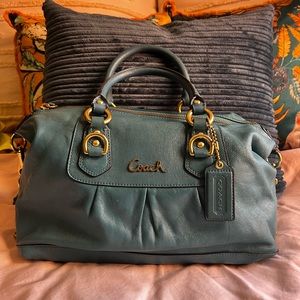 Teal Coach shoulder/hand bag